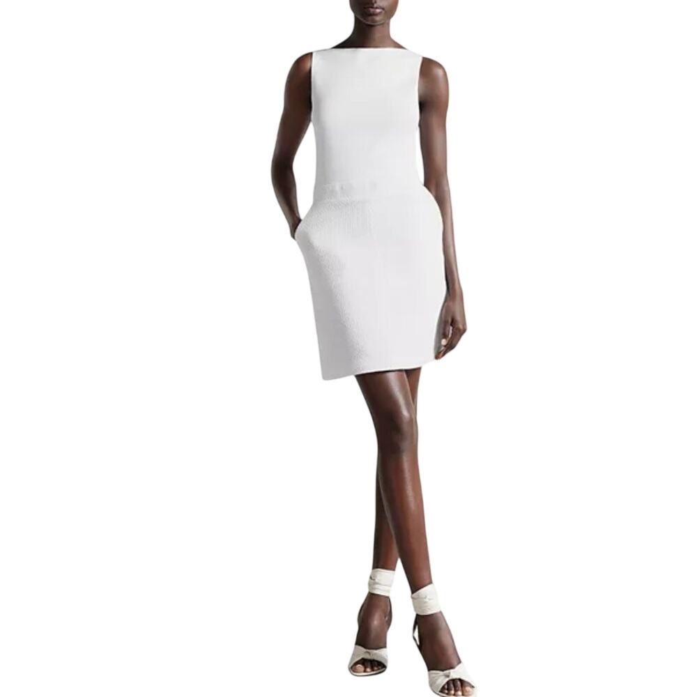 Ted Baker White Anitra Open Back Mini Dress Pockets 4 Bride Bridal Graduation